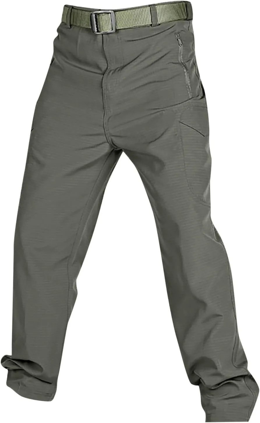 Men's Sweatpants Open Bottom Relaxed Fit Stretch Waist Work Pants Lightweight Straight Leg Casual Slacks Trousers with Pocket