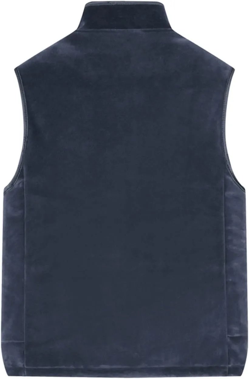 Men's Thicken Winter Vest,Lightweight Fleece Vest Outwear Sherpa Lined Full Zip Sleeveless Jacket Coats with Pocket