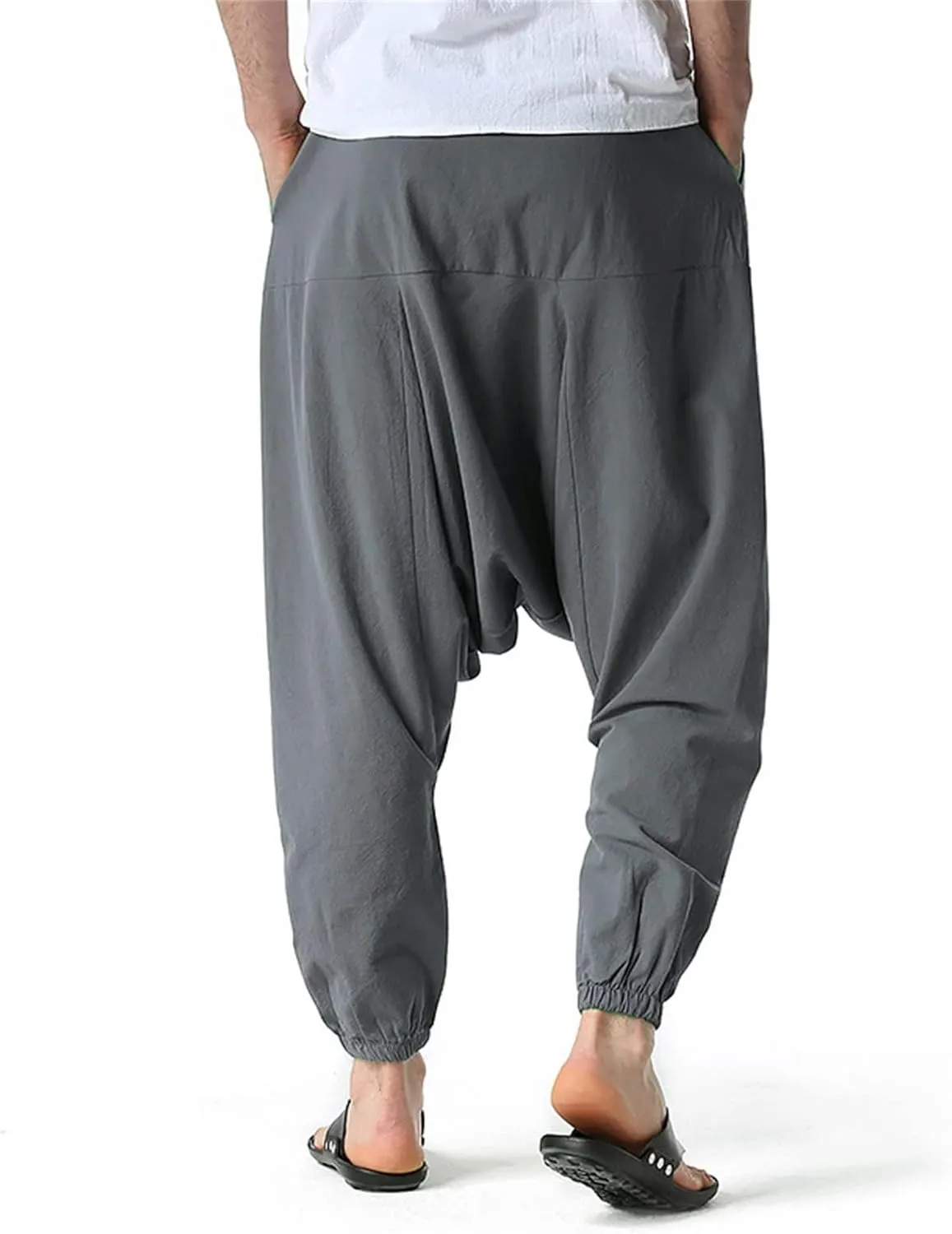 Mens Workout Cargo Sweatpants Rock Street Harem Pants Sweatpants with Pockets Sweatpants for Men Loose Fit Drawstring
