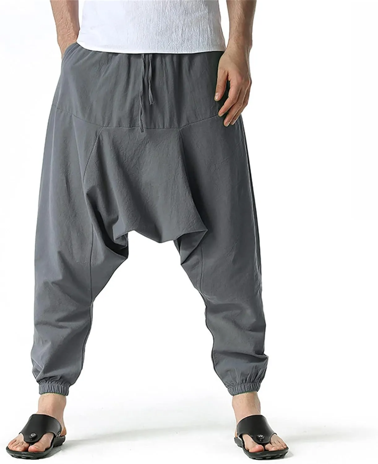 Mens Workout Cargo Sweatpants Rock Street Harem Pants Sweatpants with Pockets Sweatpants for Men Loose Fit Drawstring