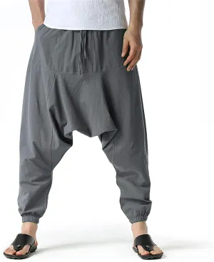 Mens Workout Cargo Sweatpants Rock Street Harem Pants Sweatpants with Pockets Sweatpants for Men Loose Fit Drawstring