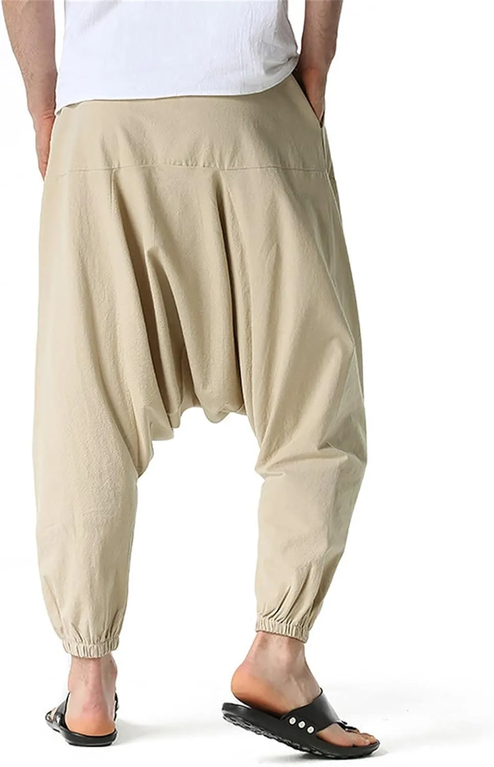 Mens Workout Cargo Sweatpants Rock Street Harem Pants Sweatpants with Pockets Sweatpants for Men Loose Fit Drawstring