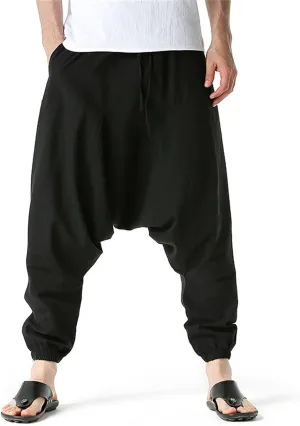 Mens Workout Cargo Sweatpants Rock Street Harem Pants Sweatpants with Pockets Sweatpants for Men Loose Fit Drawstring