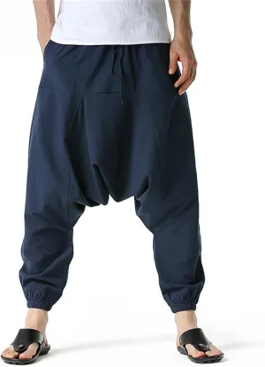 Mens Workout Cargo Sweatpants Rock Street Harem Pants Sweatpants with Pockets Sweatpants for Men Loose Fit Drawstring