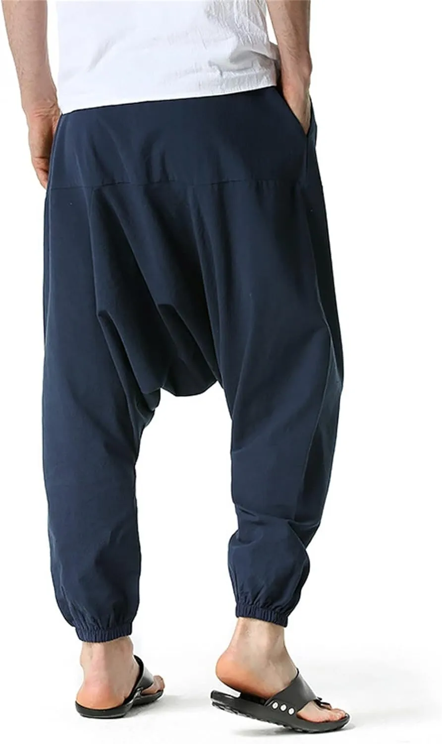 Mens Workout Cargo Sweatpants Rock Street Harem Pants Sweatpants with Pockets Sweatpants for Men Loose Fit Drawstring