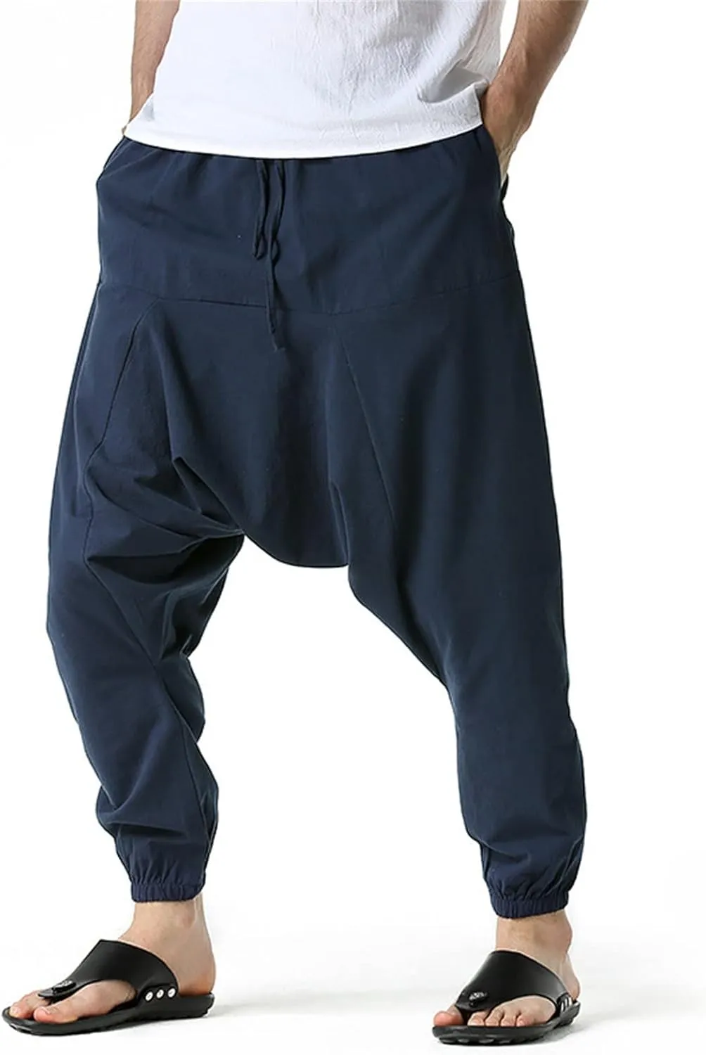 Mens Workout Cargo Sweatpants Rock Street Harem Pants Sweatpants with Pockets Sweatpants for Men Loose Fit Drawstring