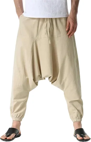 Mens Workout Cargo Sweatpants Rock Street Harem Pants Sweatpants with Pockets Sweatpants for Men Loose Fit Drawstring