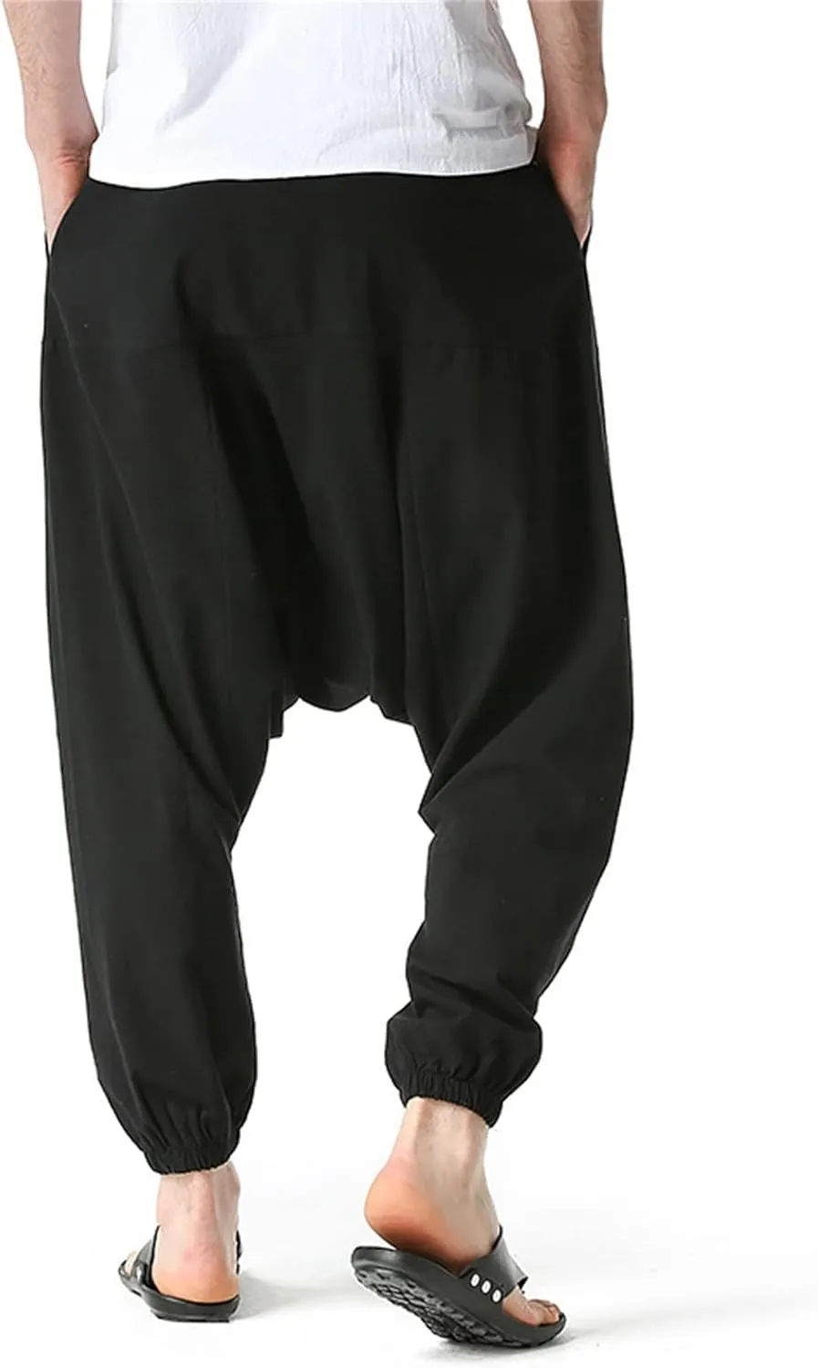 Mens Workout Cargo Sweatpants Rock Street Harem Pants Sweatpants with Pockets Sweatpants for Men Loose Fit Drawstring