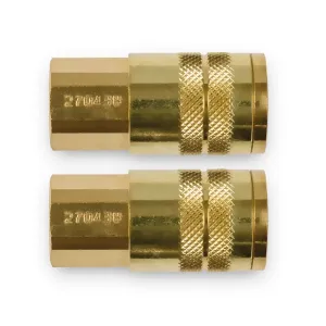Miller SAR 1/4" NPT Brass Hose Socket (Ind Intg) Pkg/2 (270438)
