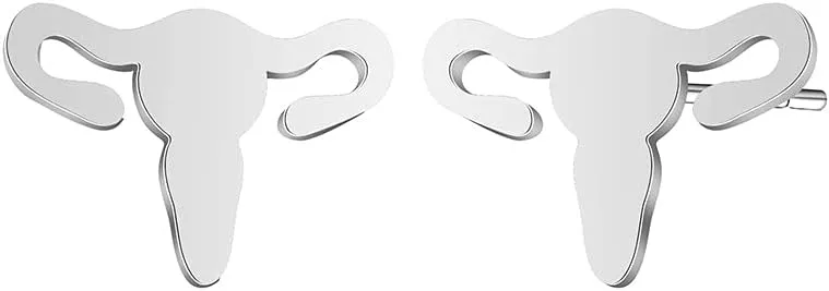 Mini Uterus Earrings Simple Stainless Steel Human Uterus Ear Studs Anatomic Stud Earrings for Women