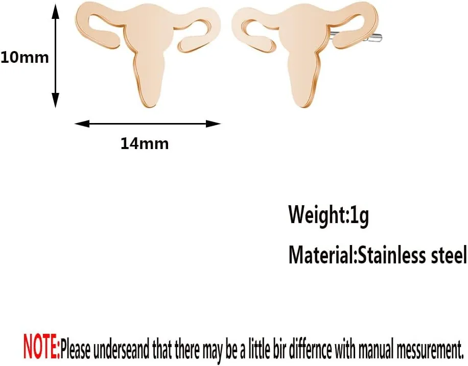 Mini Uterus Earrings Simple Stainless Steel Human Uterus Ear Studs Anatomic Stud Earrings for Women