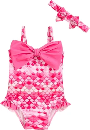 Mioglrie Baby Toddler Girls Swimsuits One Piece Bathing Suit Girls Bikinis