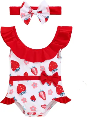 Mioglrie Baby Toddler Girls Swimsuits One Piece Bathing Suit Girls Bikinis