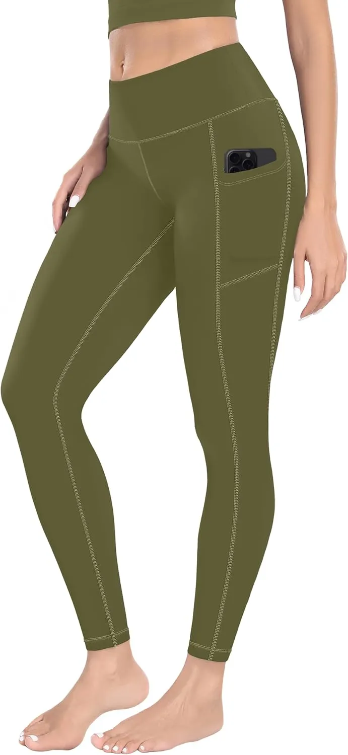 MIRITY High Waist Yoga Leggings with Pockets for Women - Buttery Soft Workout Stretchy Yoga Pants Pack of 3
