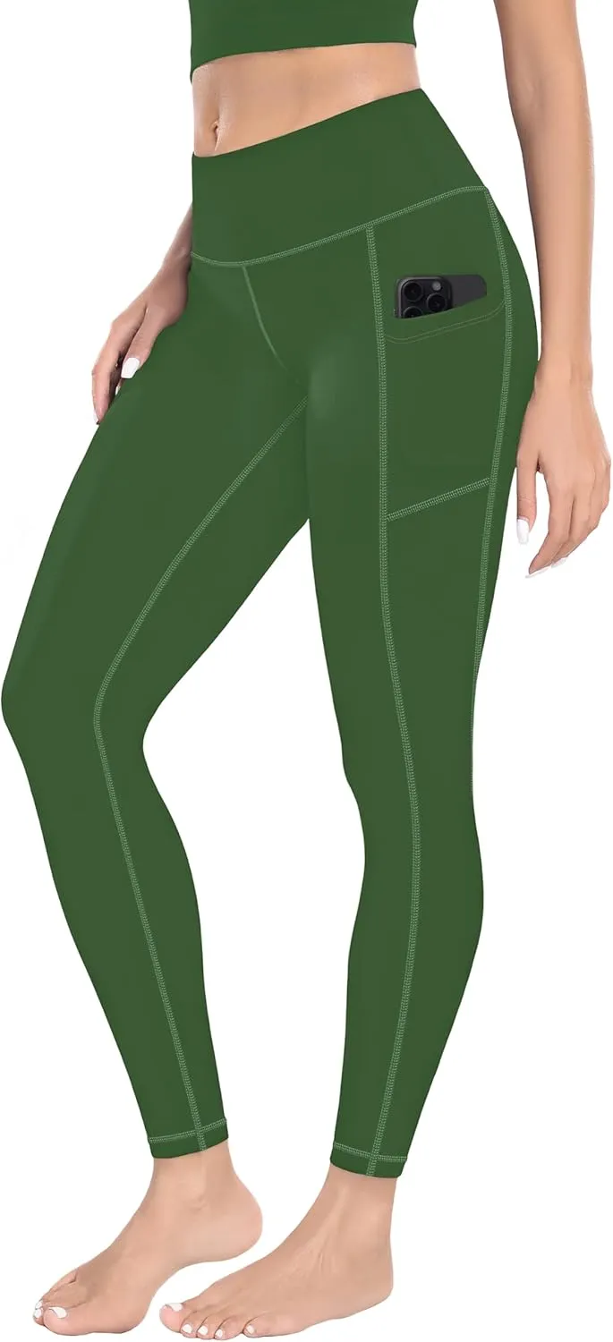 MIRITY High Waist Yoga Leggings with Pockets for Women - Buttery Soft Workout Stretchy Yoga Pants Pack of 3