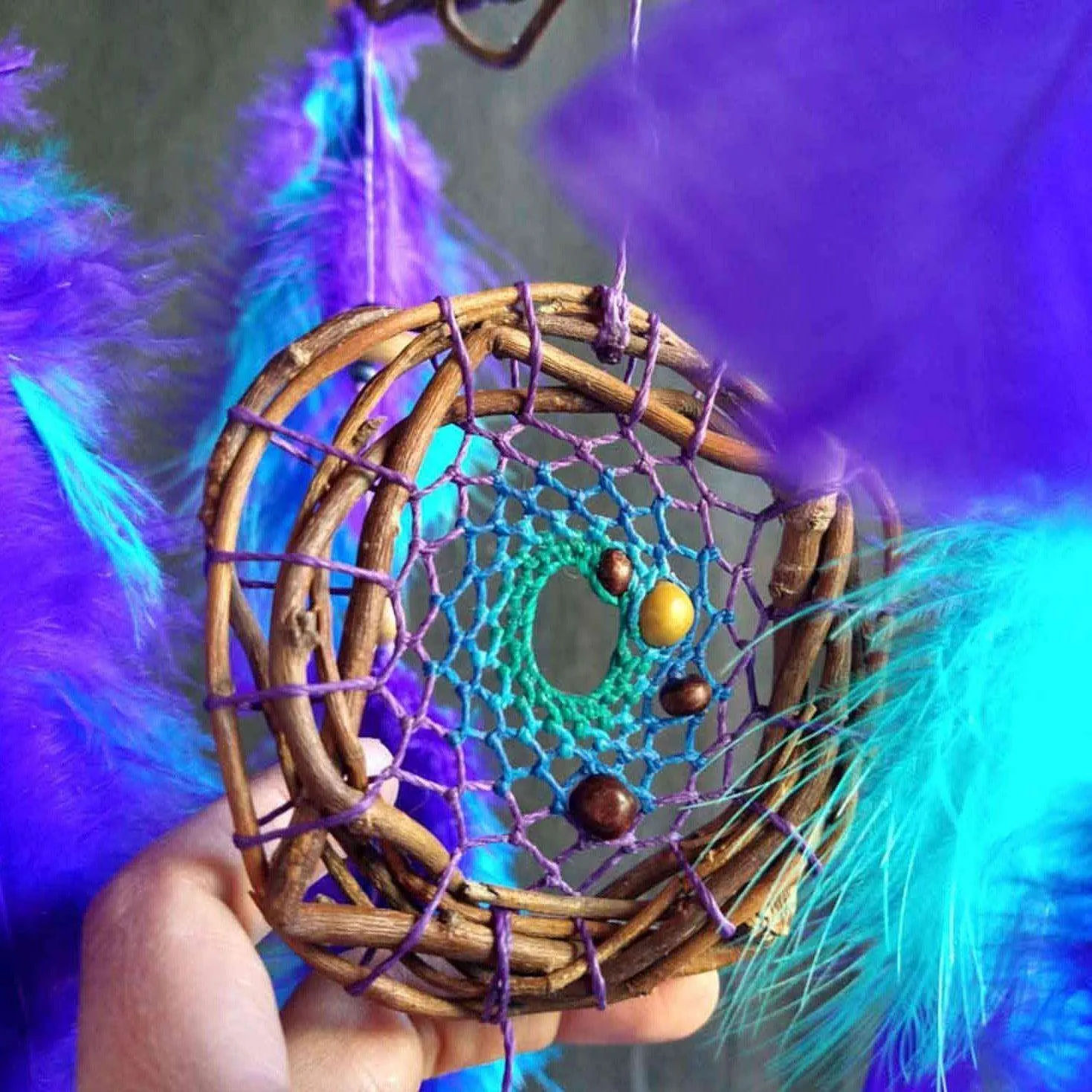 Mobile dream catchers, sphere decor, 3d orb dreamcatchers, bohemian and nature