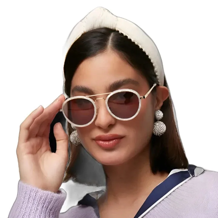 Mother of Pearl Downtown Aviator Sunglasses