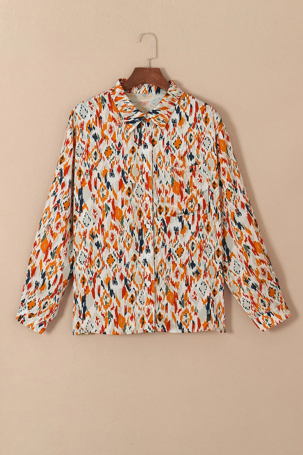 Multicolour Abstract Print Boho Fashion Plus Size Shirt