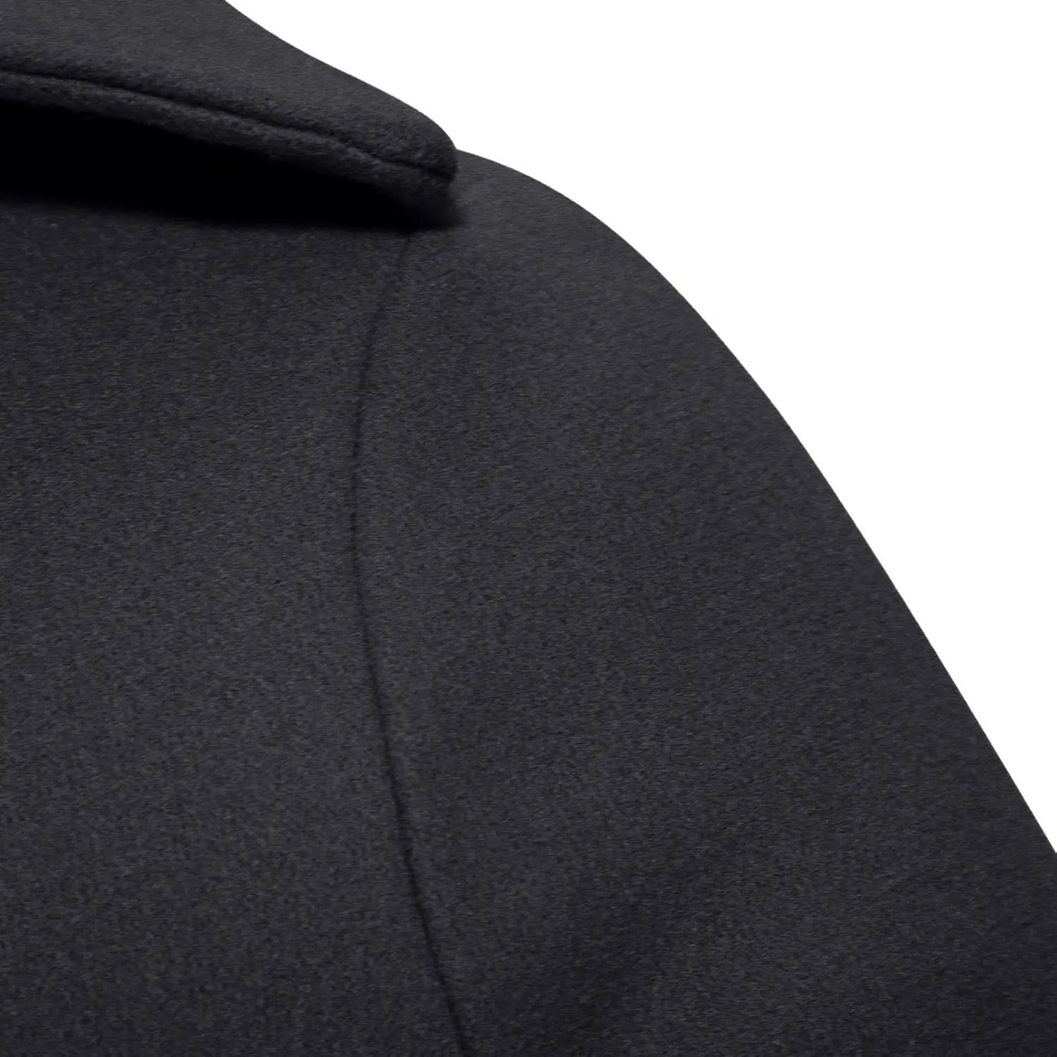 NATHGAM Mens Wool Blend Trench Coat Notch Lapel Long Business Pea Coat Big and Tall Slim Fit Double Breasted Work Dressy Coat