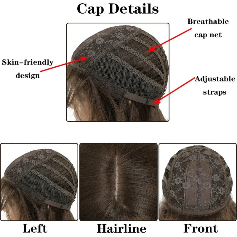 Natural Wavy Textured Wig With Bangs