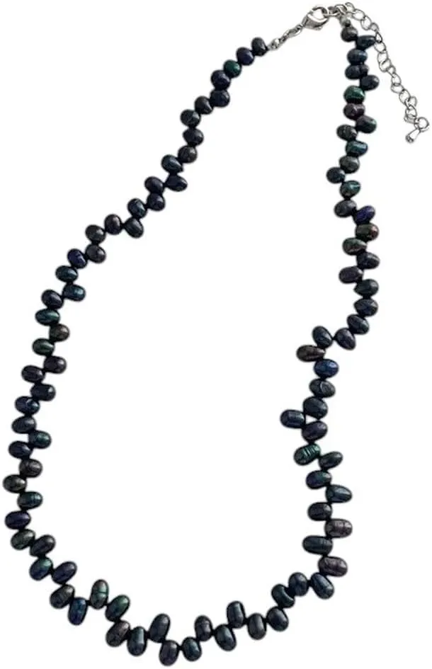 New 2025 Textured Black Grey Irregular Freshwater Pearl Beaded Necklaces For Women Strand Chain Chokers Pendientes Jewelry Fashion Trendy Accessories Creative Gift