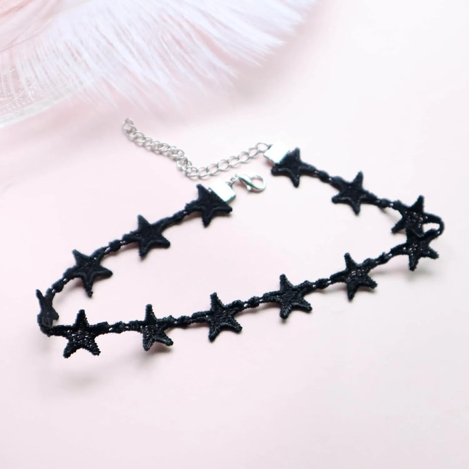 Nova&Aria Chokers Set For Women Heart Choker Necklaces Flower Pendant Velvet Cute Pink Turquoise Blue White Black Choker Necklace Christmas Colorful Lace Chokers