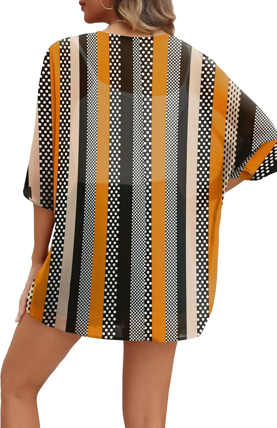 OFEEFAN Beach Cover Ups for Women 3/4 Length Sleeve Womens Tops Summer Cardigan Casual Blouses Loose Fit