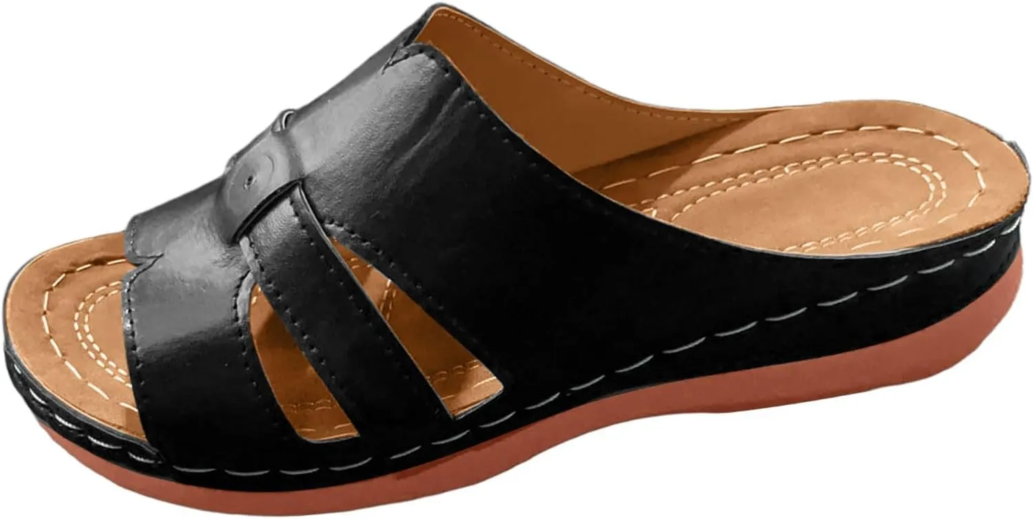 Open Toe Sandals For Women Fashion Dress Shoes With Non Slip Comfortable Orthotic Sandals Womens Flat Sandals