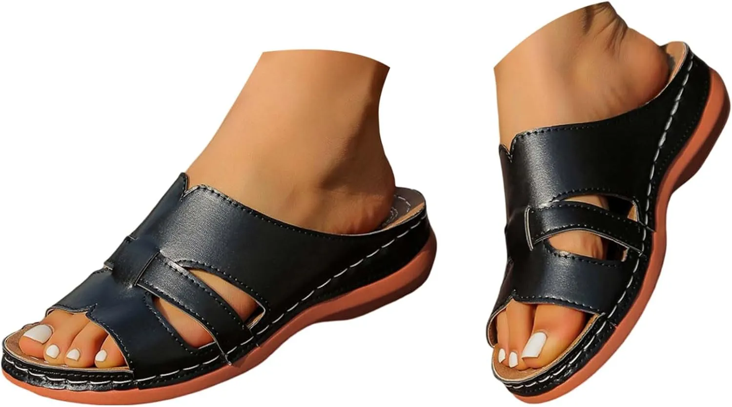 Open Toe Sandals For Women Fashion Dress Shoes With Non Slip Comfortable Orthotic Sandals Womens Flat Sandals