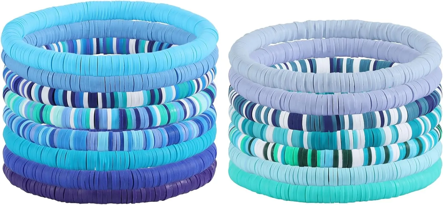 Ornaland 10/11/15 Pcs Friendship Bracelets Clay Bead Bracelets Heishi Bracelets Set Stackable Surfer Stretch Summer Beach Bracelets for Women