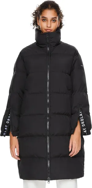 Orolay Women's Long Down Jacket Winter Puffer Jacket High Collar Down Coat with Long-sleeve Full-zip