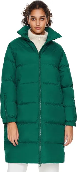 Orolay Women's Long Down Jacket Winter Puffer Jacket High Collar Down Coat with Long-sleeve Full-zip