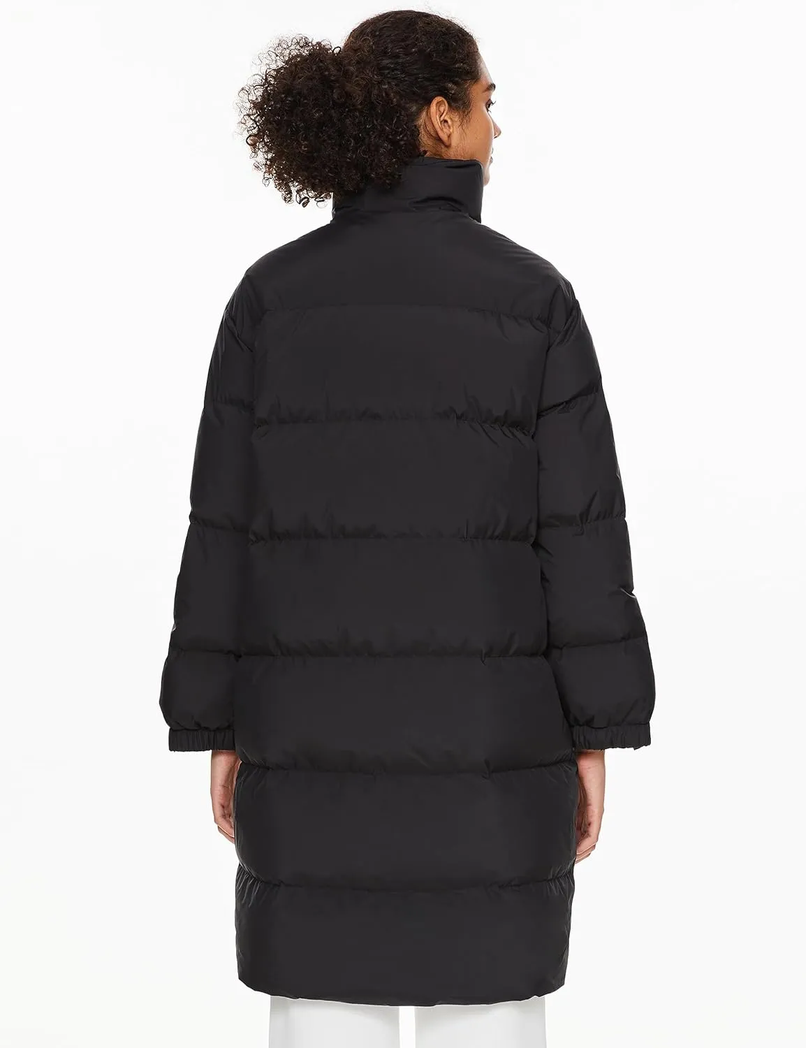 Orolay Women's Long Down Jacket Winter Puffer Jacket High Collar Down Coat with Long-sleeve Full-zip