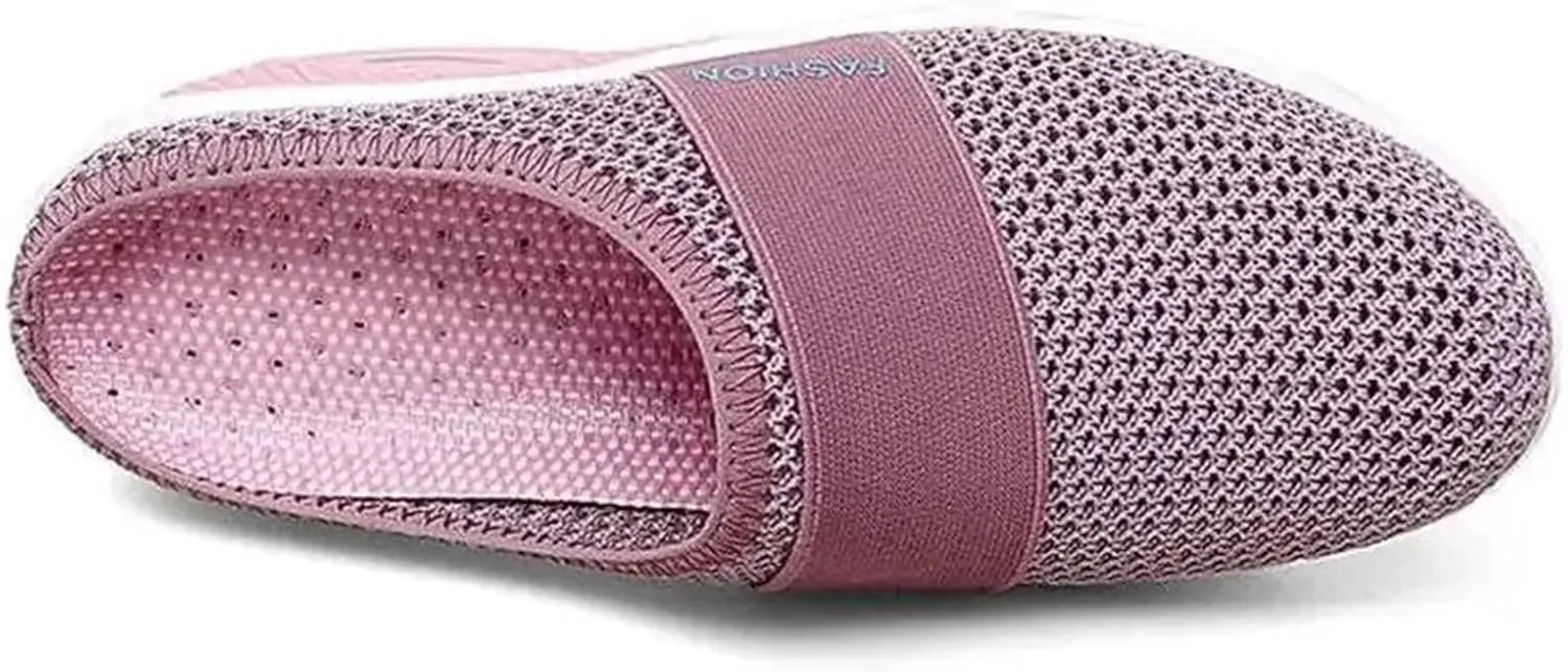 Orthopedic Shoes for Women Air Cushion Slip-on Diabetic Walking Shoes Closed Toe Slippers Breathable Wedge Platform Slipper with Arch Support