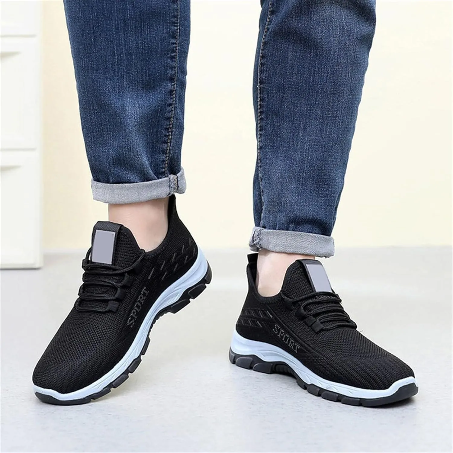 Orthopedic Sneakers for Women Men Casual Comfortable Wedge Walking Sport Sneakers Breathable Mesh Low Top Walking Shoes Fashion Soft Arch Support Slip-On Shoes