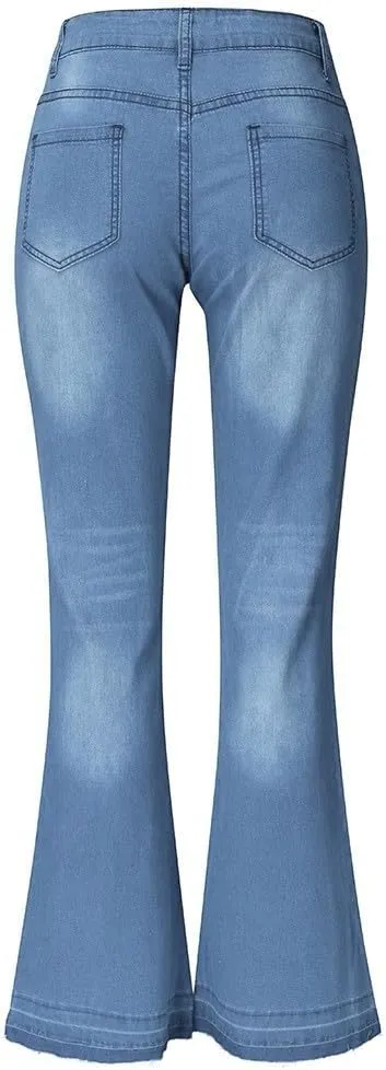 Pants Mid Denim Womens Pants Trousers Casual Waisted Lace Jeans Up Women's Jeans Pants Jeans for Women Trendy Plus
