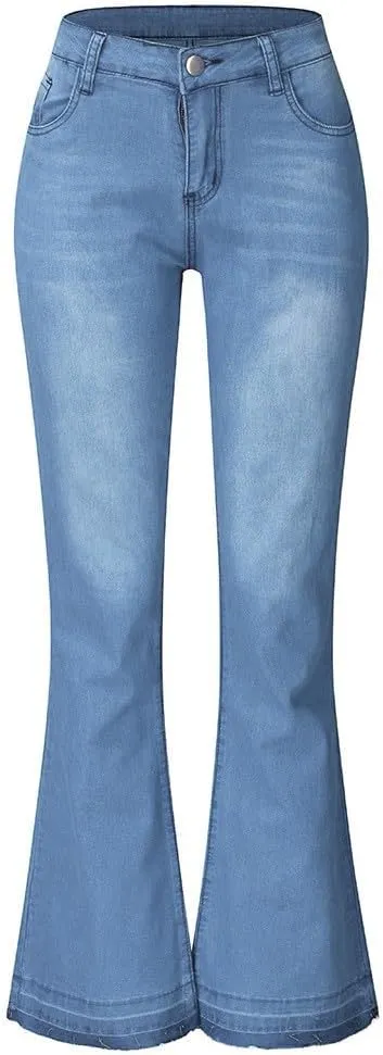 Pants Mid Denim Womens Pants Trousers Casual Waisted Lace Jeans Up Women's Jeans Pants Jeans for Women Trendy Plus
