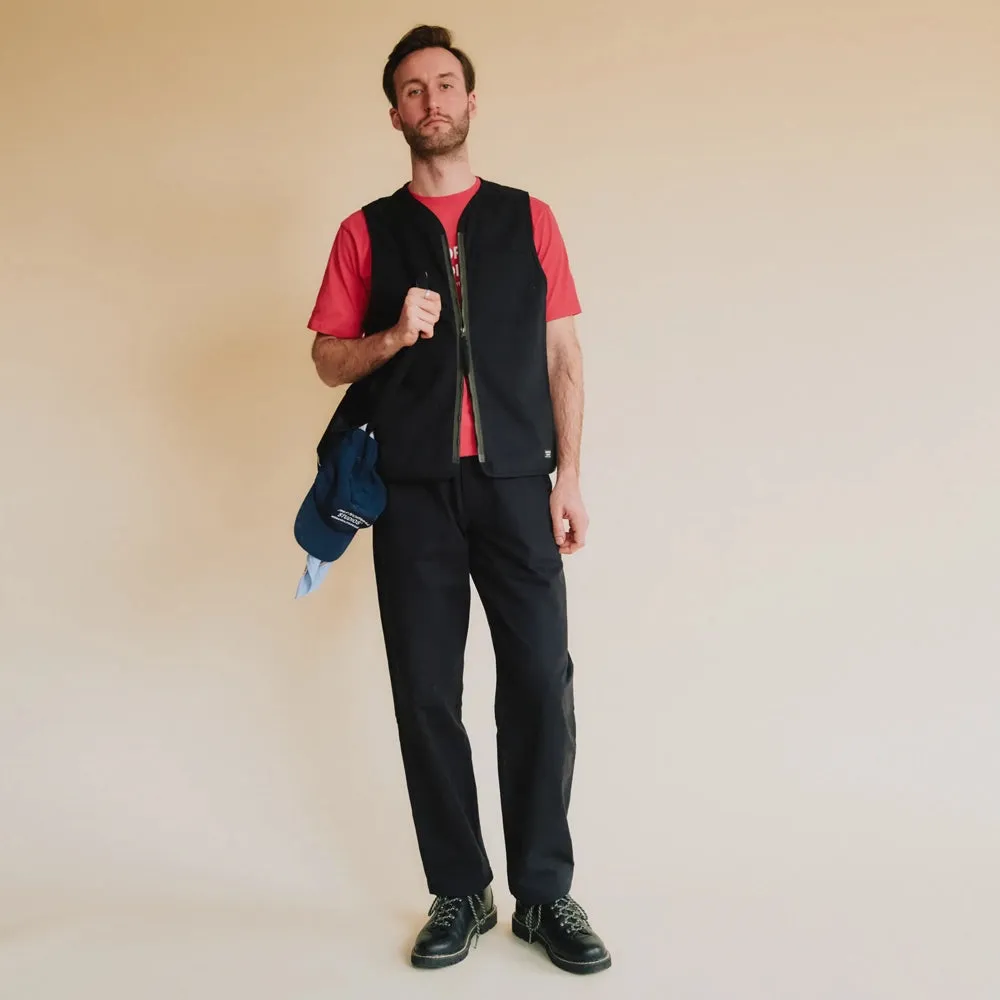 Off-Race Black Cotton Twill Pants by PAS NORMAL STUDIOS