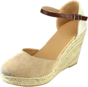 peqiut Casual Sandals Women Wedge Espadrille Sandals for Women Closed Toe Comfortable Beach Sandals Shoes