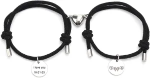 Personalized Couples Bracelets Custom Initial Bracelets for Couples Relationship Promise Bracelets for Him and Her Matching Best Friend Bracelets for 2