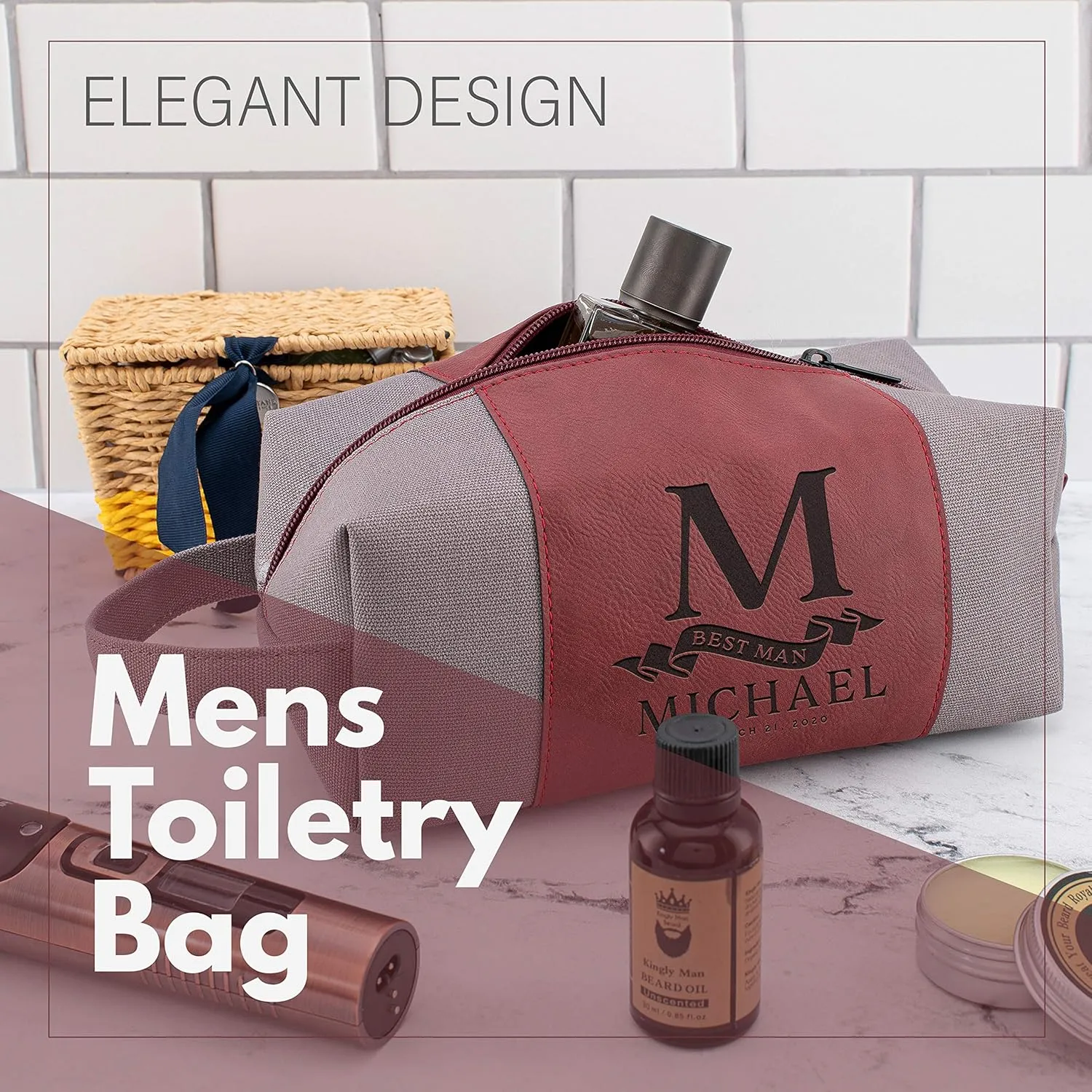 Personalized Groomsmen Gifts, Custom Men Toiletry Bags - Groomsman Gifts for Wedding