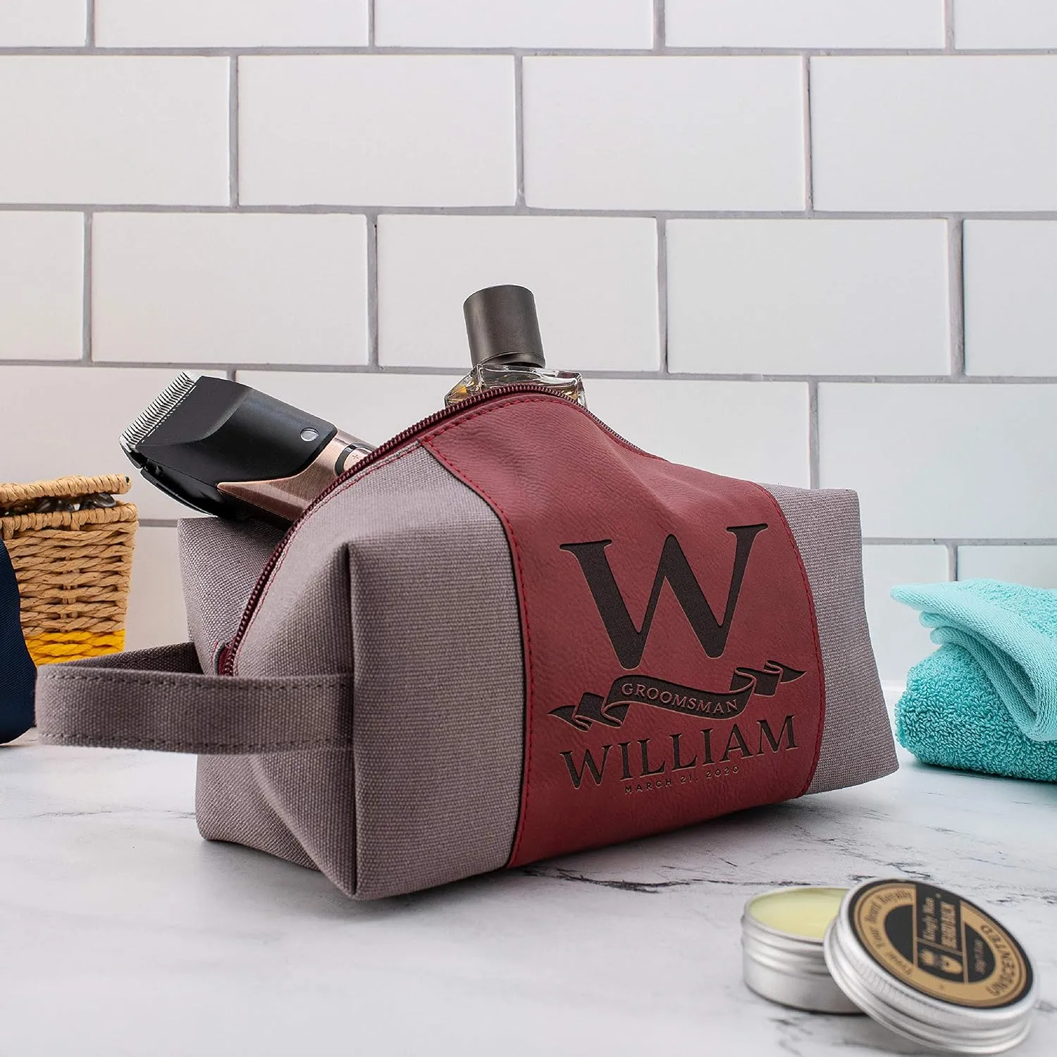 Personalized Groomsmen Gifts, Custom Men Toiletry Bags - Groomsman Gifts for Wedding