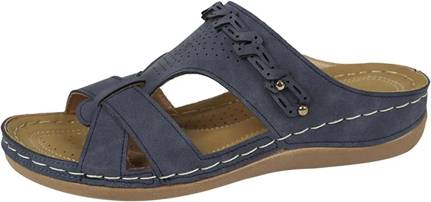 Platform Sandals Women Open Toe Comfort Yoga Mat Wedge Sandals Summer Trendy Thick Sole Slip on Platform Bohemian Shoes Dressy