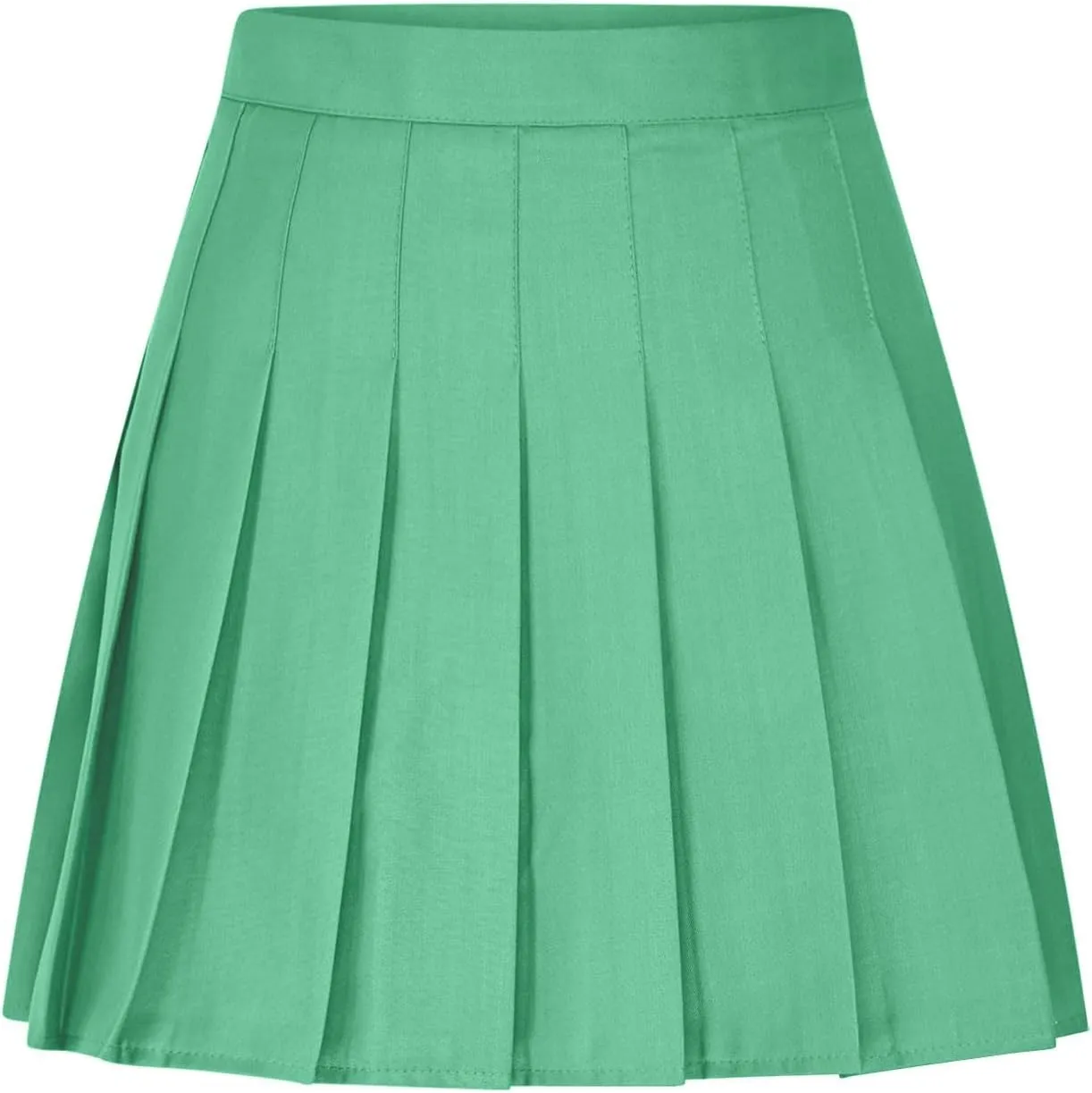 Pleated Skirts for Women High Waisted Zipper Solid Color Athletic Skater Cheerleading A Line Mini Skirt with Shorts