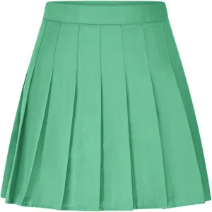 Pleated Skirts for Women High Waisted Zipper Solid Color Athletic Skater Cheerleading A Line Mini Skirt with Shorts