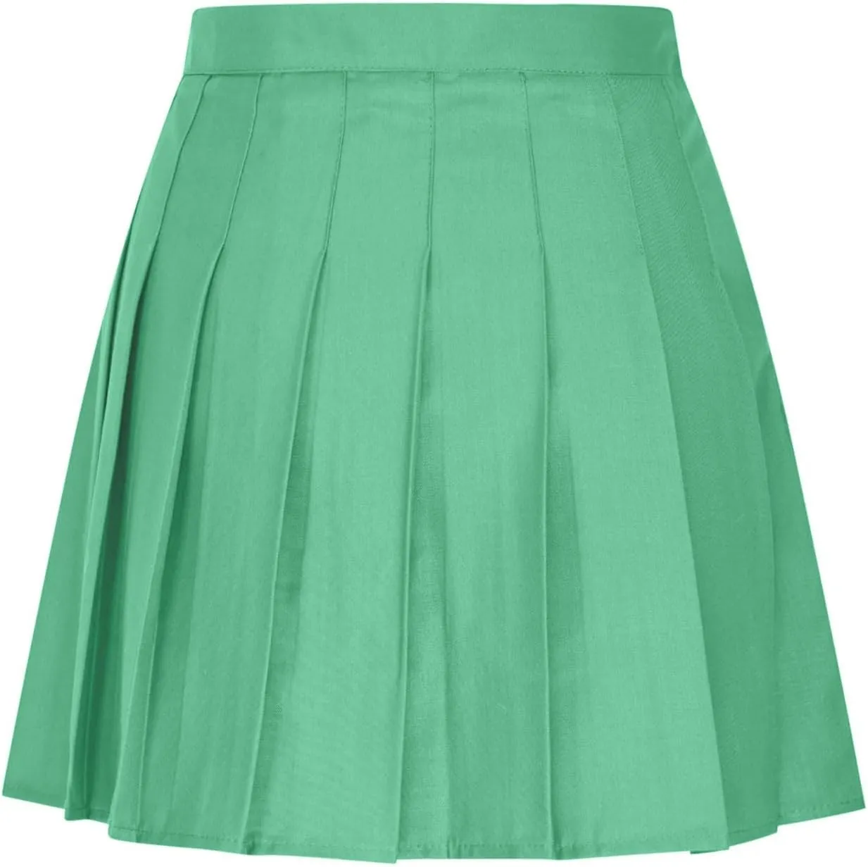 Pleated Skirts for Women High Waisted Zipper Solid Color Athletic Skater Cheerleading A Line Mini Skirt with Shorts