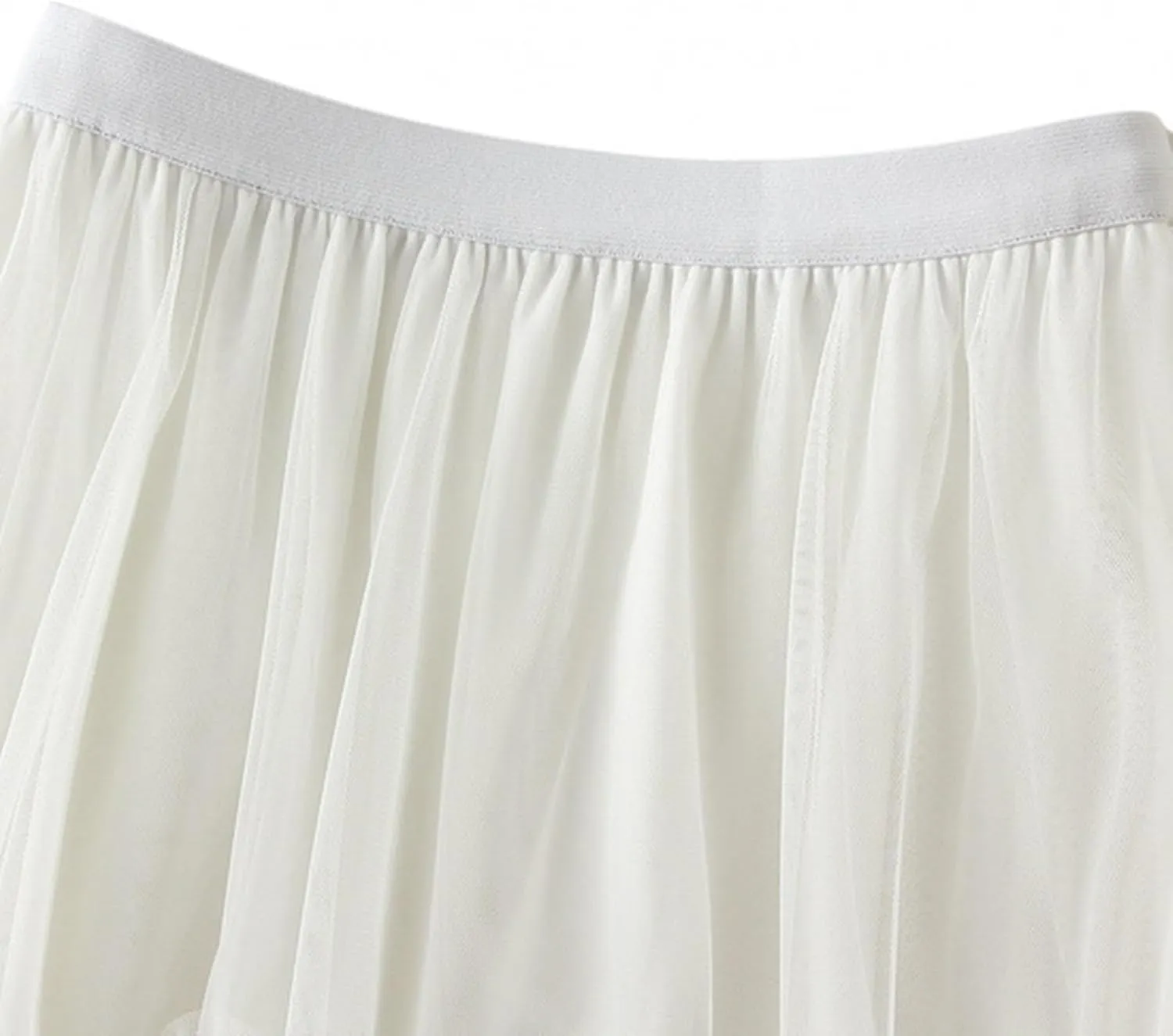 Pleated Skirts for Women Tulle Skirt Formal High Low Asymmetrical A-Line Fairy Elastic Waist Layered Long Midi Skirts