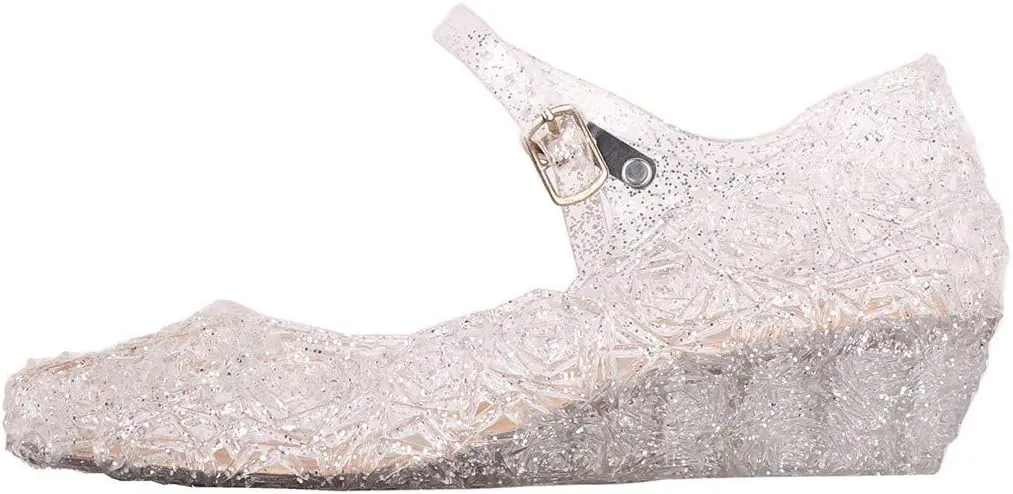 Princess Jelly Sandals for Girls Toddler Dress Up Shoes Cosplay Sandals Summer Cute Glitter Black School Shoes for Boys