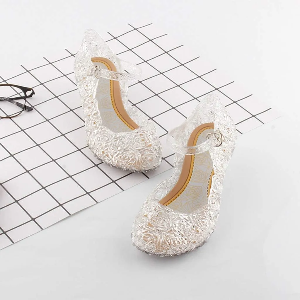 Princess Jelly Sandals for Girls Toddler Dress Up Shoes Cosplay Sandals Summer Cute Glitter Black School Shoes for Boys