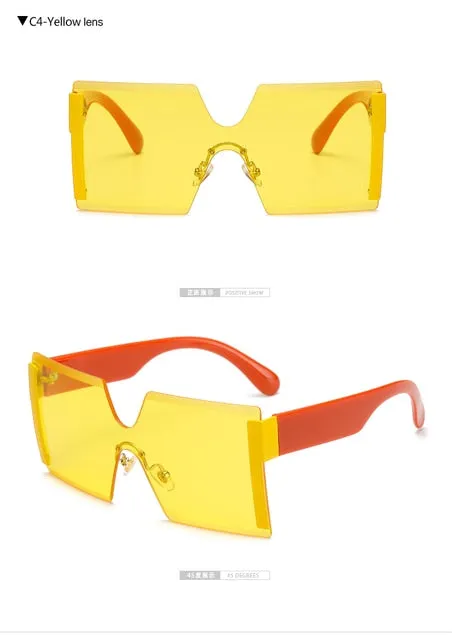 "SUNRISE" Square Rimless Sunglasses
